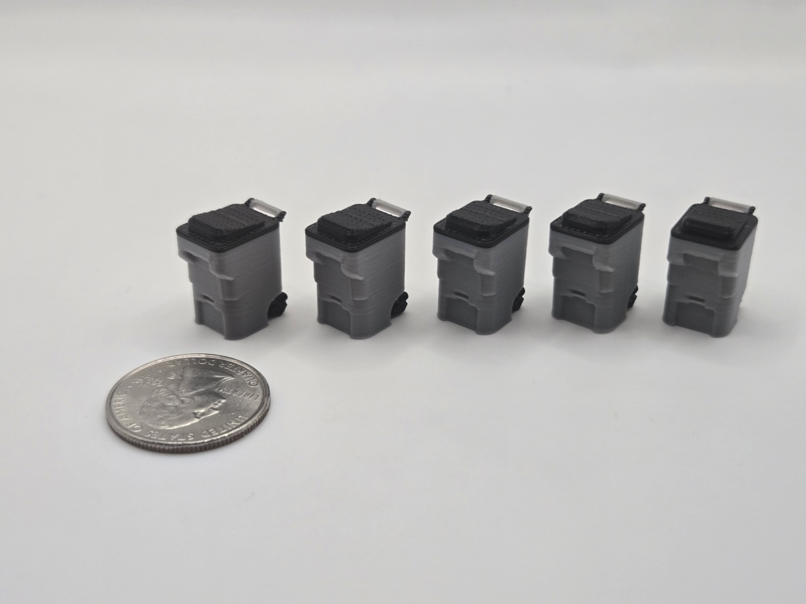 1/64 Scale Trash Bins *5 Pack* in Grey