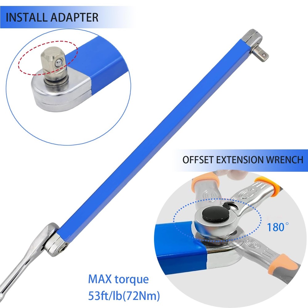 Offset Extension Wrench Set, Impact Ready Socket Ratchet Wrench Extender Tool...