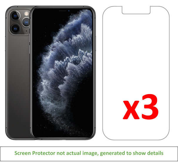 3x iPhone 11 Pro Max Screen Protector w/ cloth