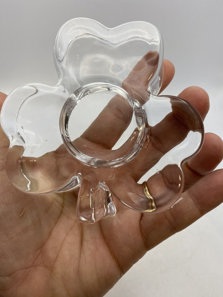 Glass Irish ThreeLeaf Clover Tea Light Pre Owned