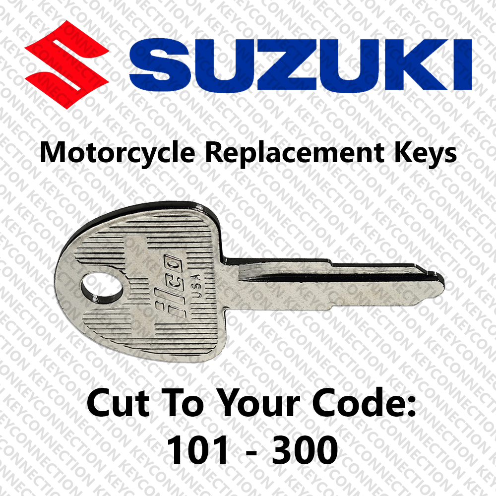 Suzuki Motorcycle Replacement Key Cut to Your Code 101 - 300