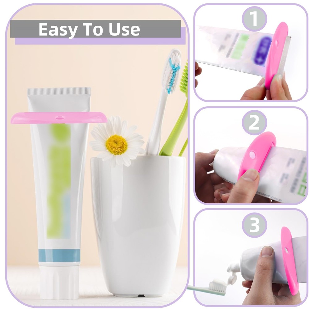 4 Pcs Toothpaste Squeezer Plastic Toothpaste Tube Squeezer Dispenser Clip