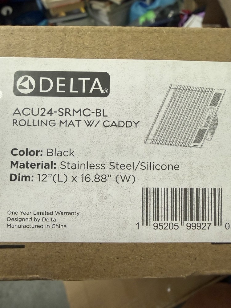 Delta Kitchen Sink Drying Mat Rolling Mat Caddy ACU24-SRMC-BL
