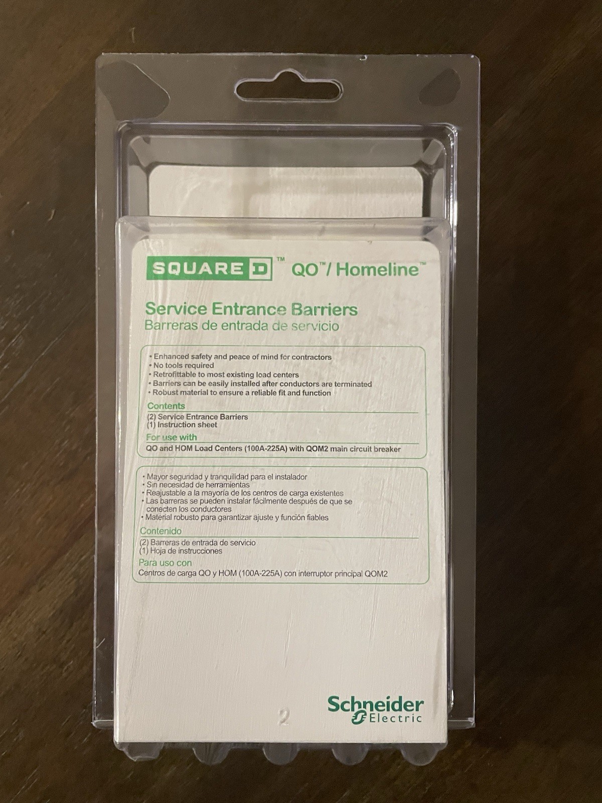 Square D PKSB1HACP 100 AMP- 225 AMP Service Entrance Barriers Pack Of 2