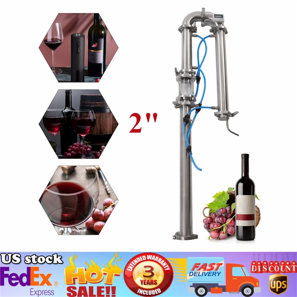 2 inch Stainless Still Moonshine Reflux Distilling Column Brew Wine Making Tool