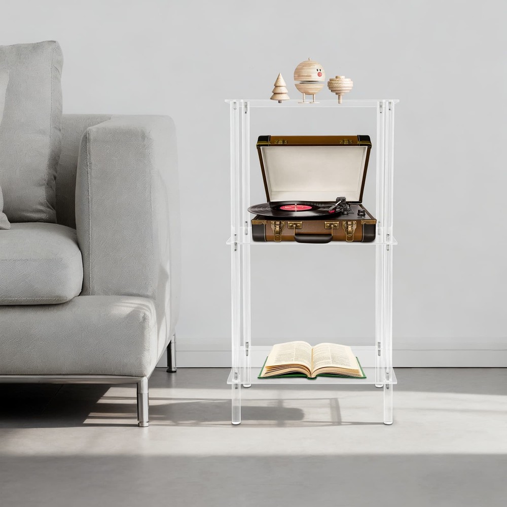 Acrylic Record Player Stand Clear Record Player Stand Rack Side Table/End Table