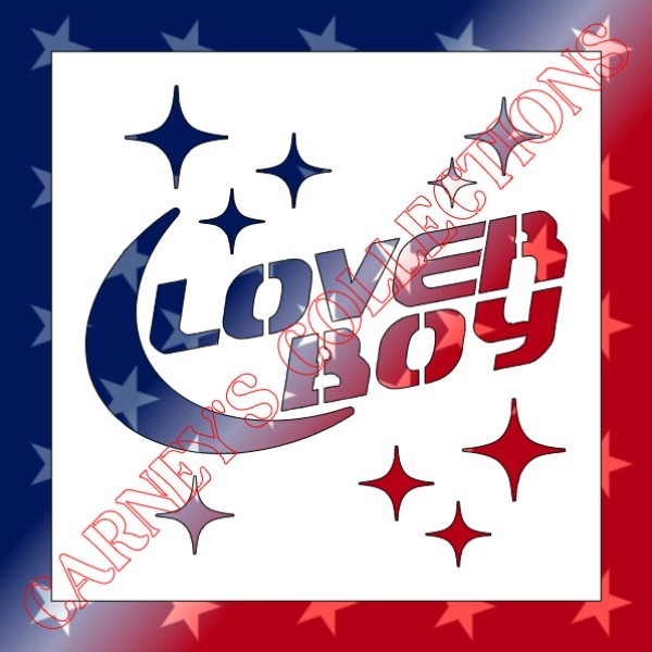Plastic Stencil - Lover Boy (SCA297) (10" or 12")
