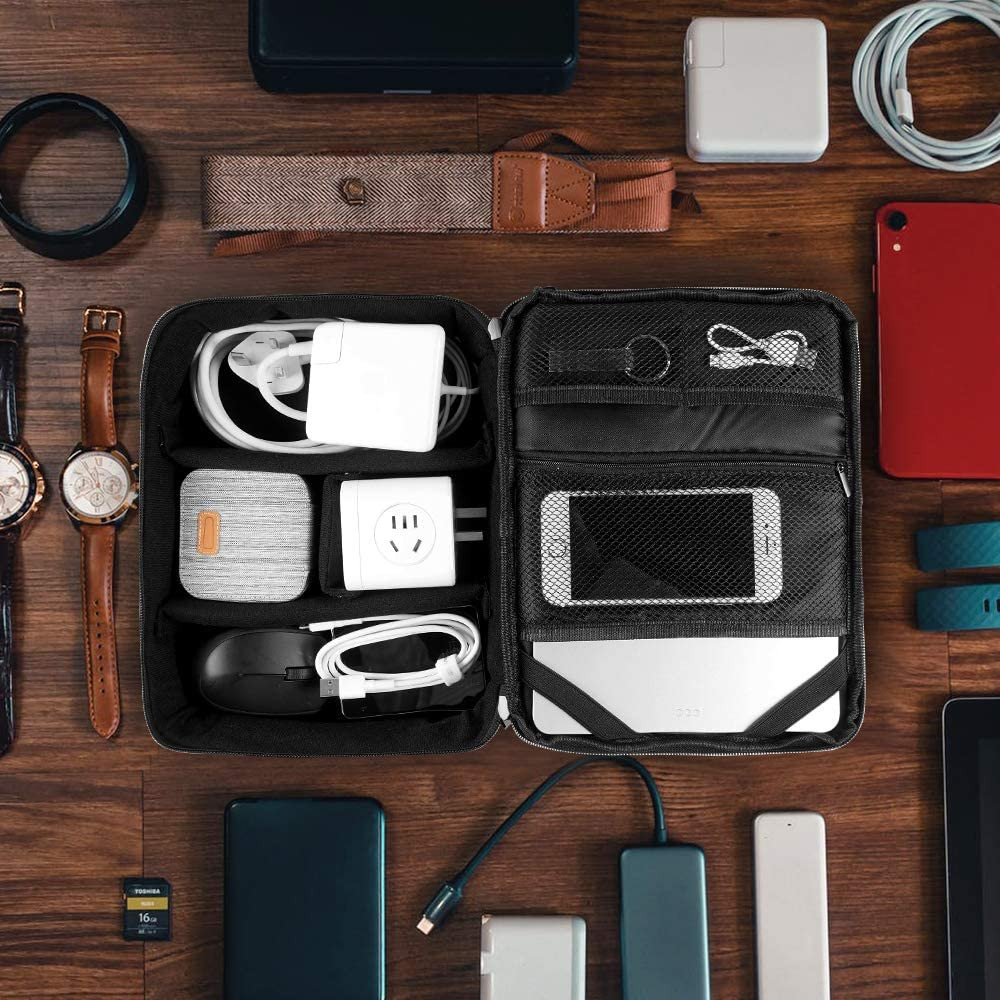 "Ultimate Travel Electronics Organizer: Waterproof, Shockproof, and Spacious Cab