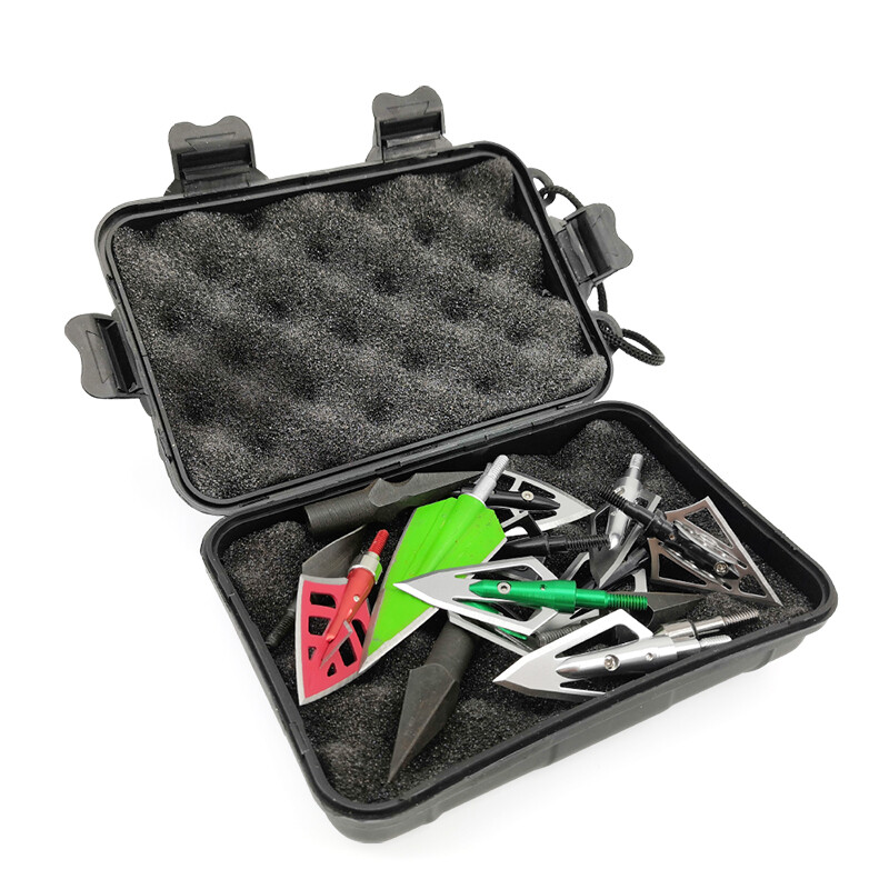 2X Portable Storage Box Arrowheads Sponge Case Archery BroadheadsTips Protector
