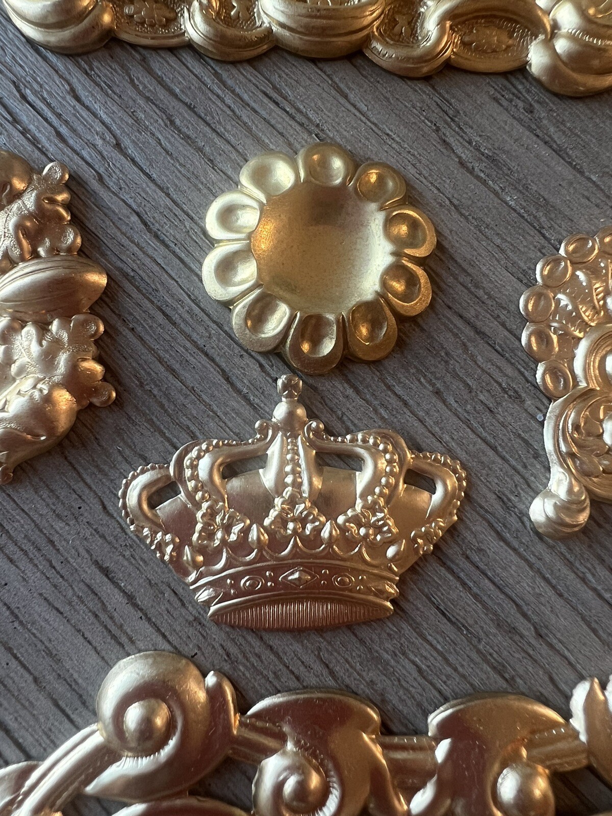 Victorian Metal Stampings/Brass Findings Assorted Lot