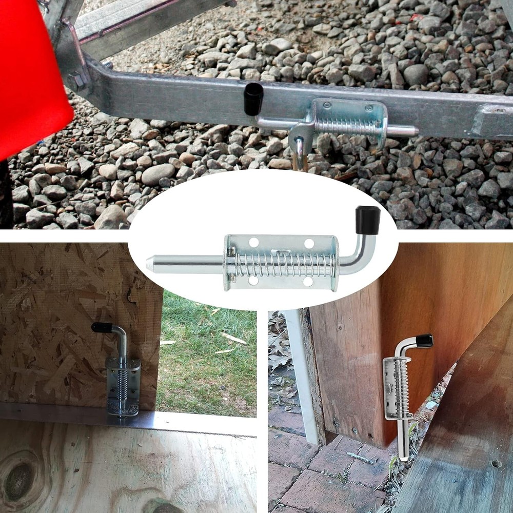 Utility Trailer Gate Spring Loaded Pin Lock Assembly Ramp Door Locking Latch Set