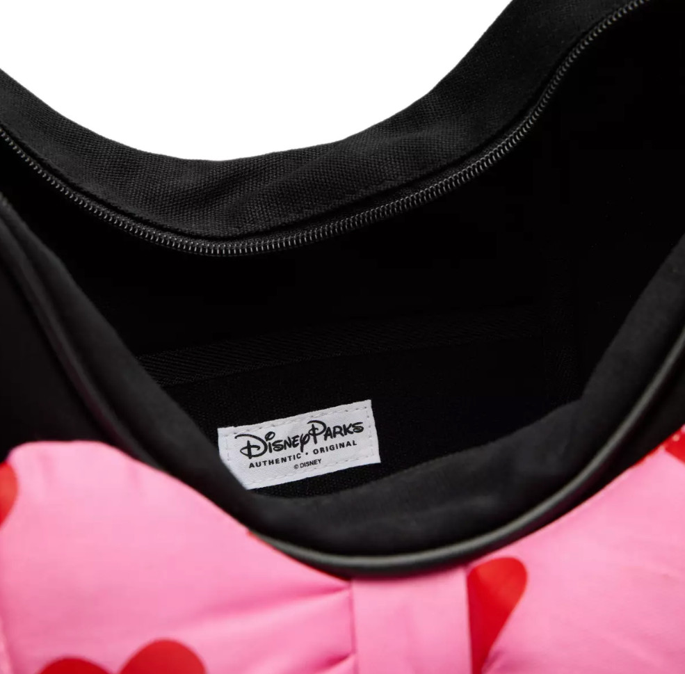 2026 Disney Parks Minnie Mouse Valentine’s Day Face Hearts Large Canvas Tote Bag