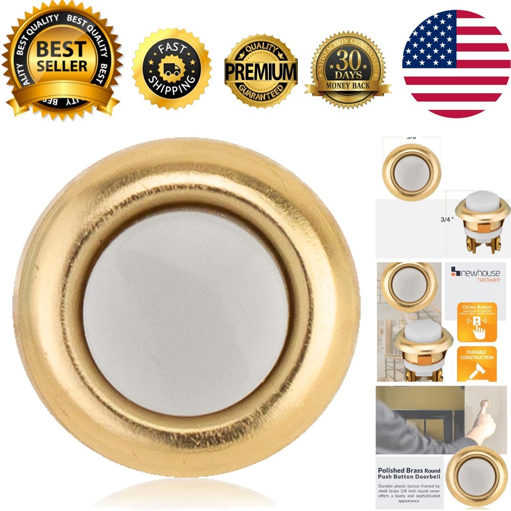 Compact 1-Pack Brass Doorbell Push Button – Simple Installation, Unlighted