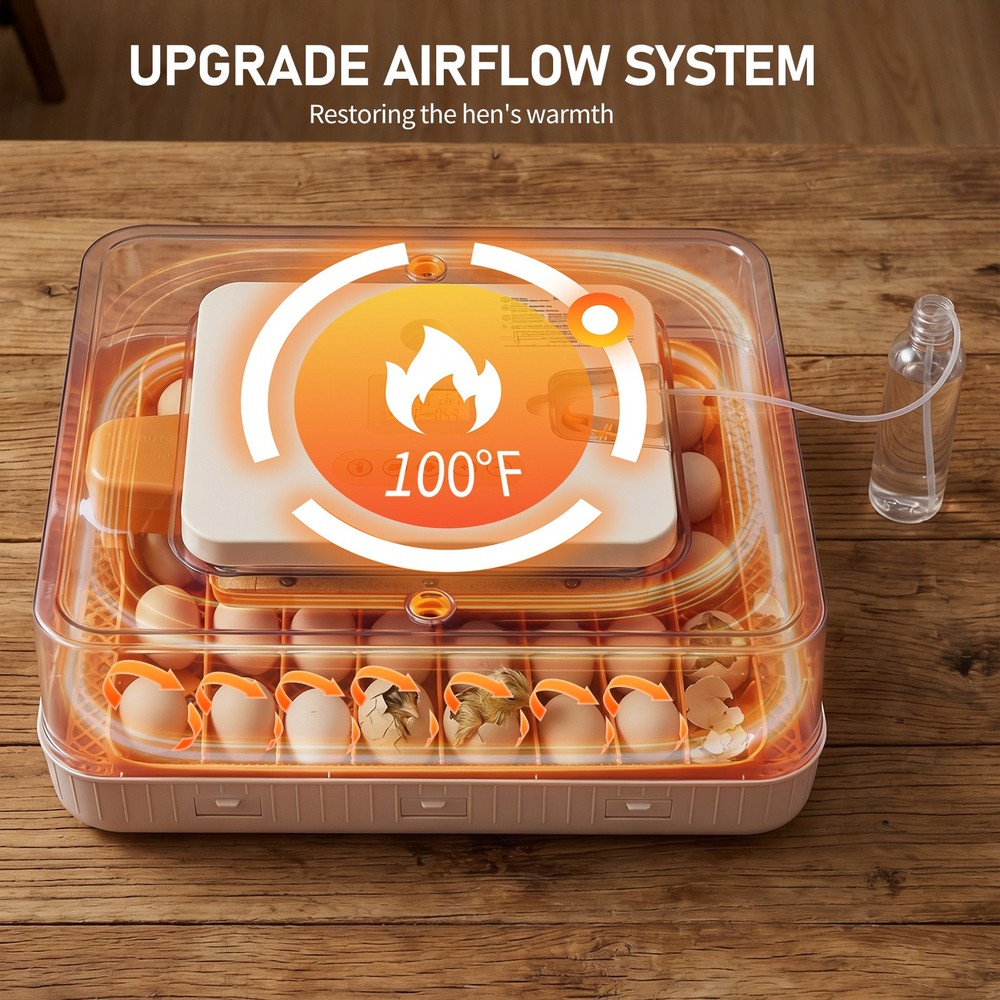 56 Egg Incubator for Hatching Eggs Auto Egg Turning &Humidity Control 360° View