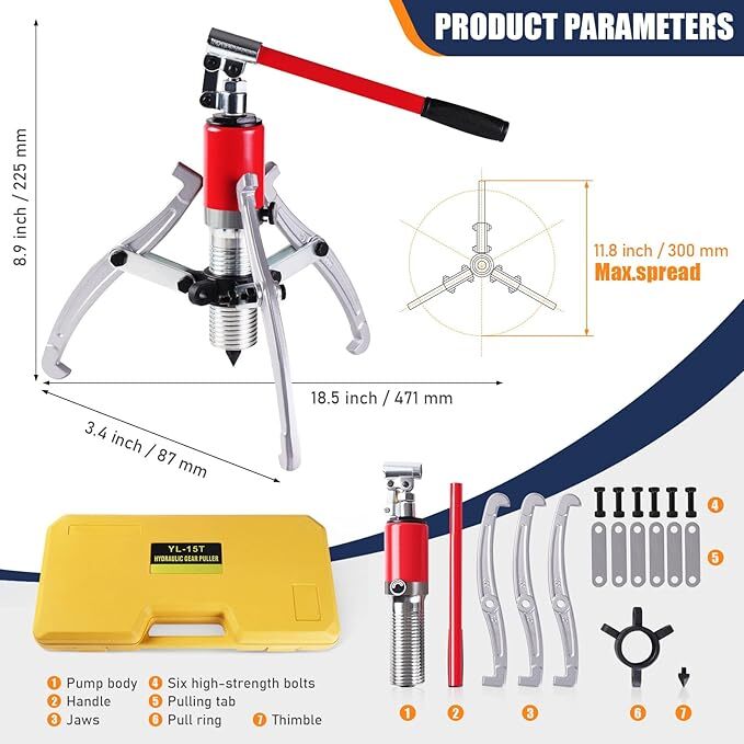 Hydraulic Gear Puller | Max 15 Ton | Bearing Puller | Gear Puller | Pulley Pulle