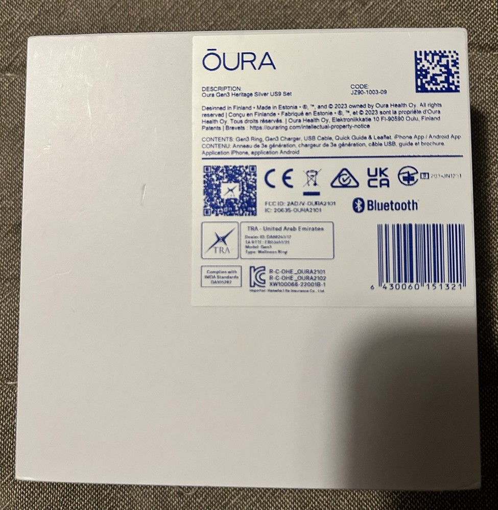 Oura Heritage Gen3 Silver Size 9