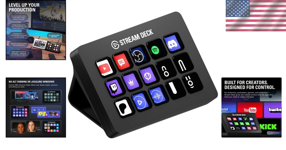 Compact Stream Deck MK.2: 15 Customizable Keys for Enhanced Streaming Experience