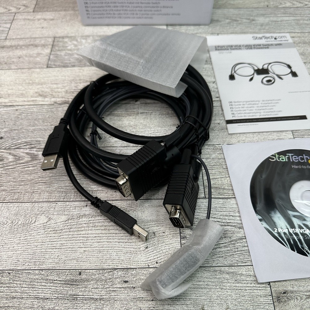 Startech 2 port USB VGA Cable KVM Switch with Remote Switch and USB Power/Data