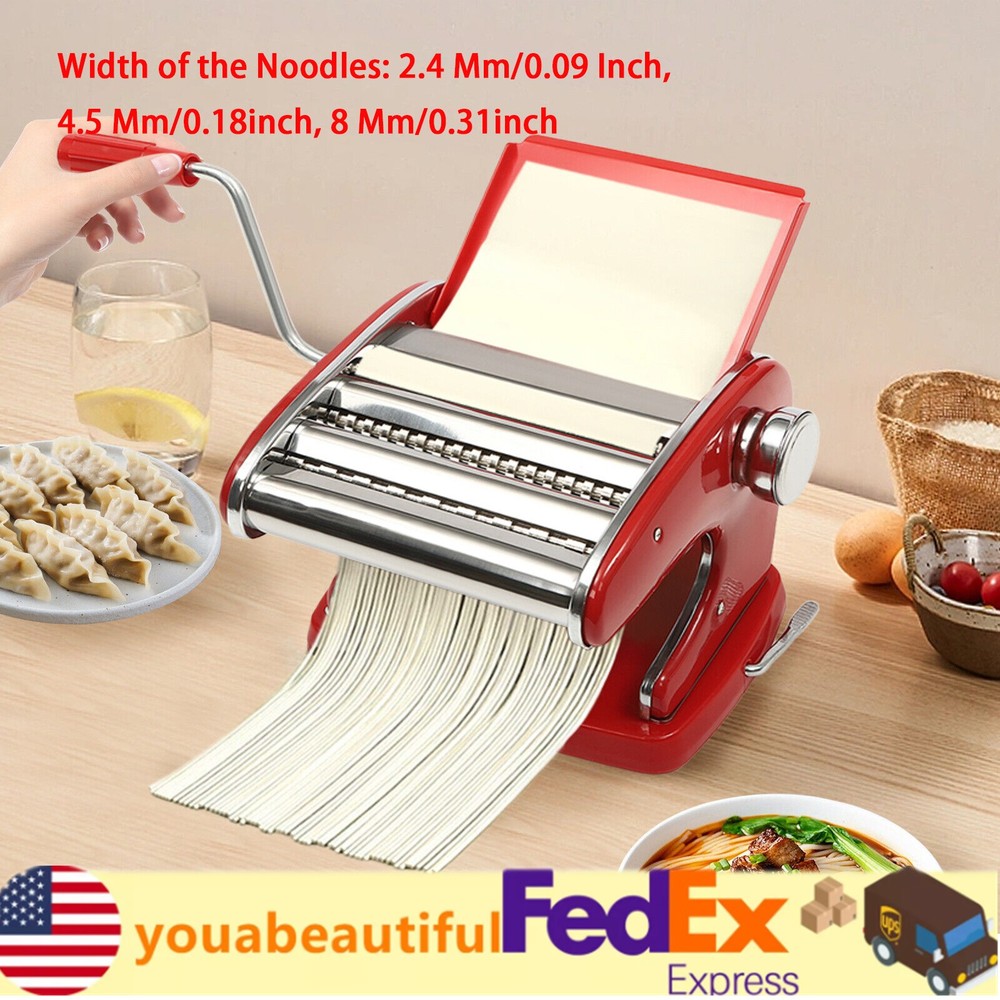 Adjustable Manual Dough Roller Sheeter Noodle Pasta Dumpling Maker Machine New