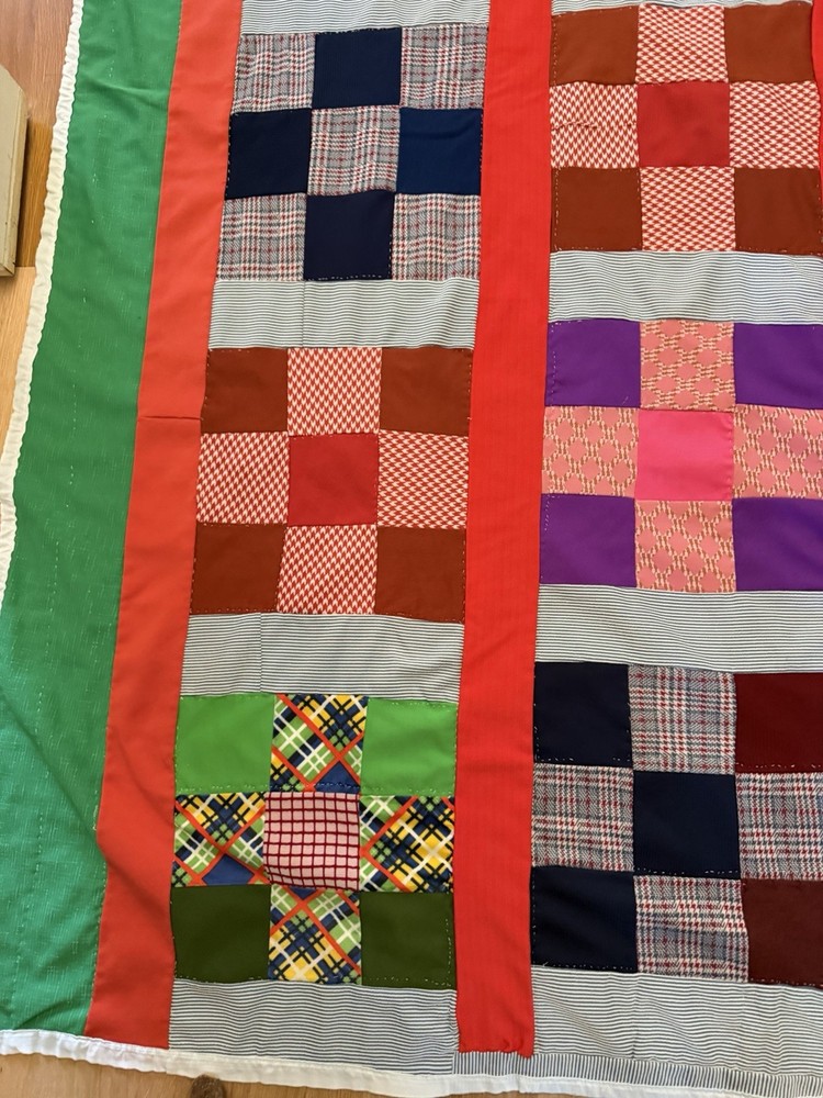 Patchwork Vintage Patchwork Quilt 80 X 74 70’s