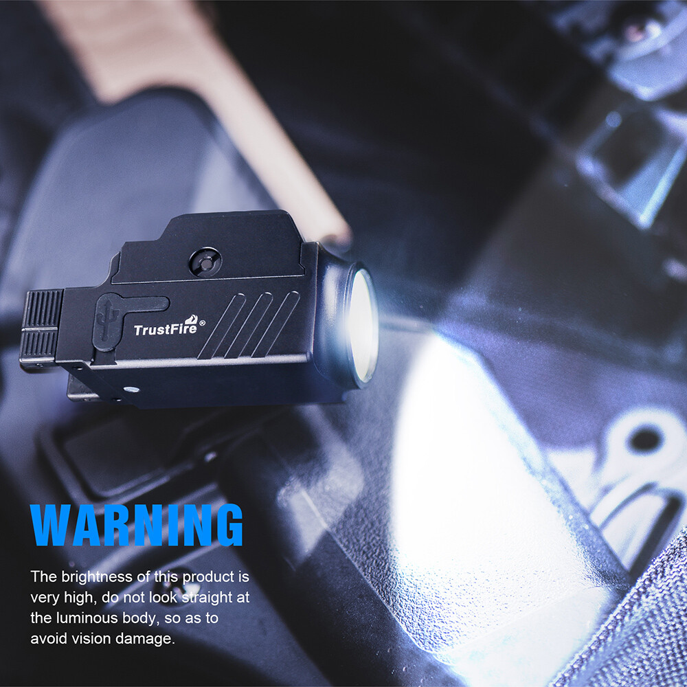 Trustfire Compact Tactical Handgun Mounted Pistol Light Glock Gun LED Flashlight