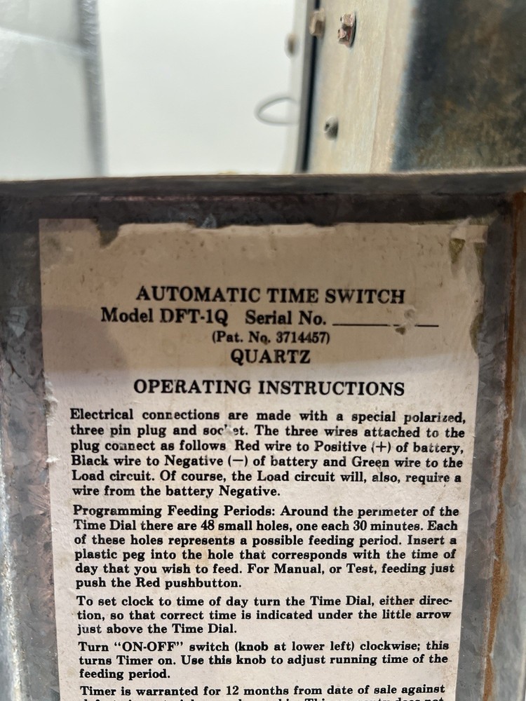 Vintage Edge-Rite Feed-Rite Automatic Deer Feeder Timer Control Unit DFT-1Q