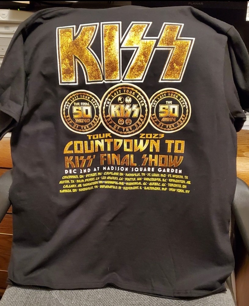 KISS' FINAL SHOW END OF THE ROAD TOUR NYC MSG EVENT T-SHIRT Size L Brand New