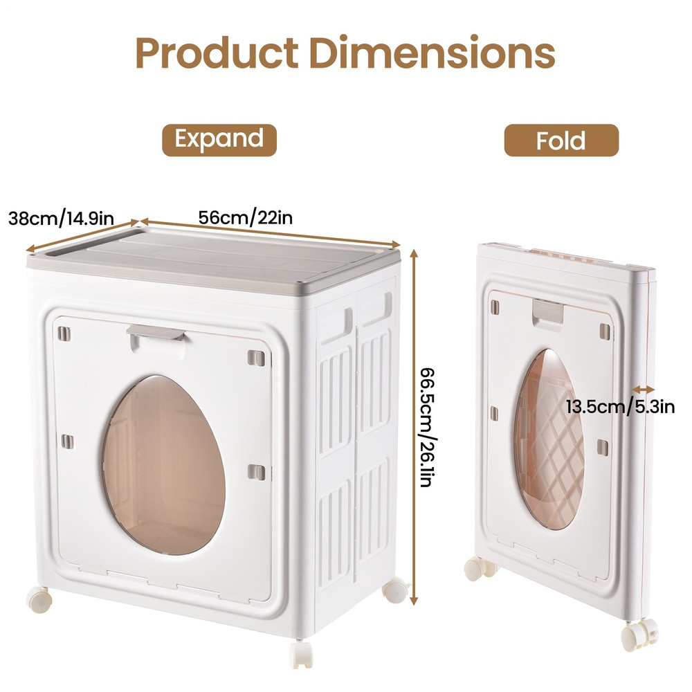 130L Collapsible Laundry Hamper Foldable Rolling Laundry Basket with Wheels