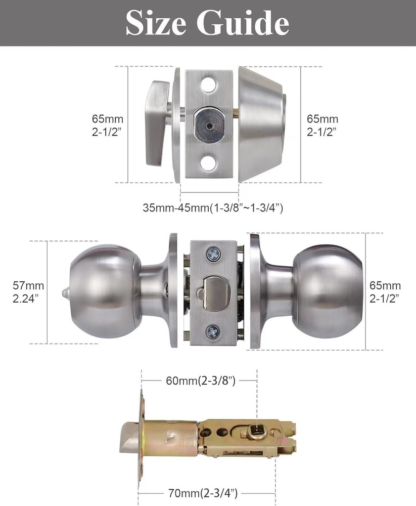 2 Sets All Keyed Same Entry Door 2 Pack, Deadbolt Lockset-Keyed Alike