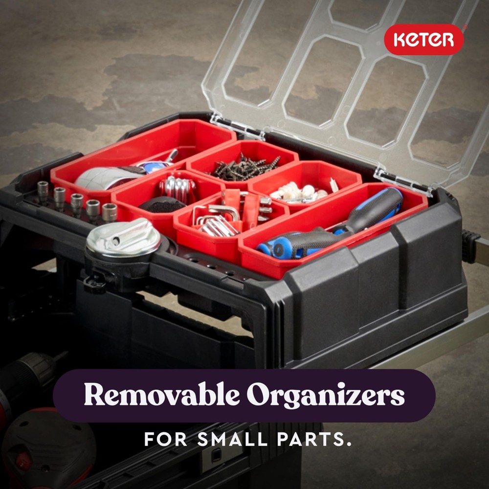 Keter Masterloader Resin Rolling Tool Box with Masterloader,