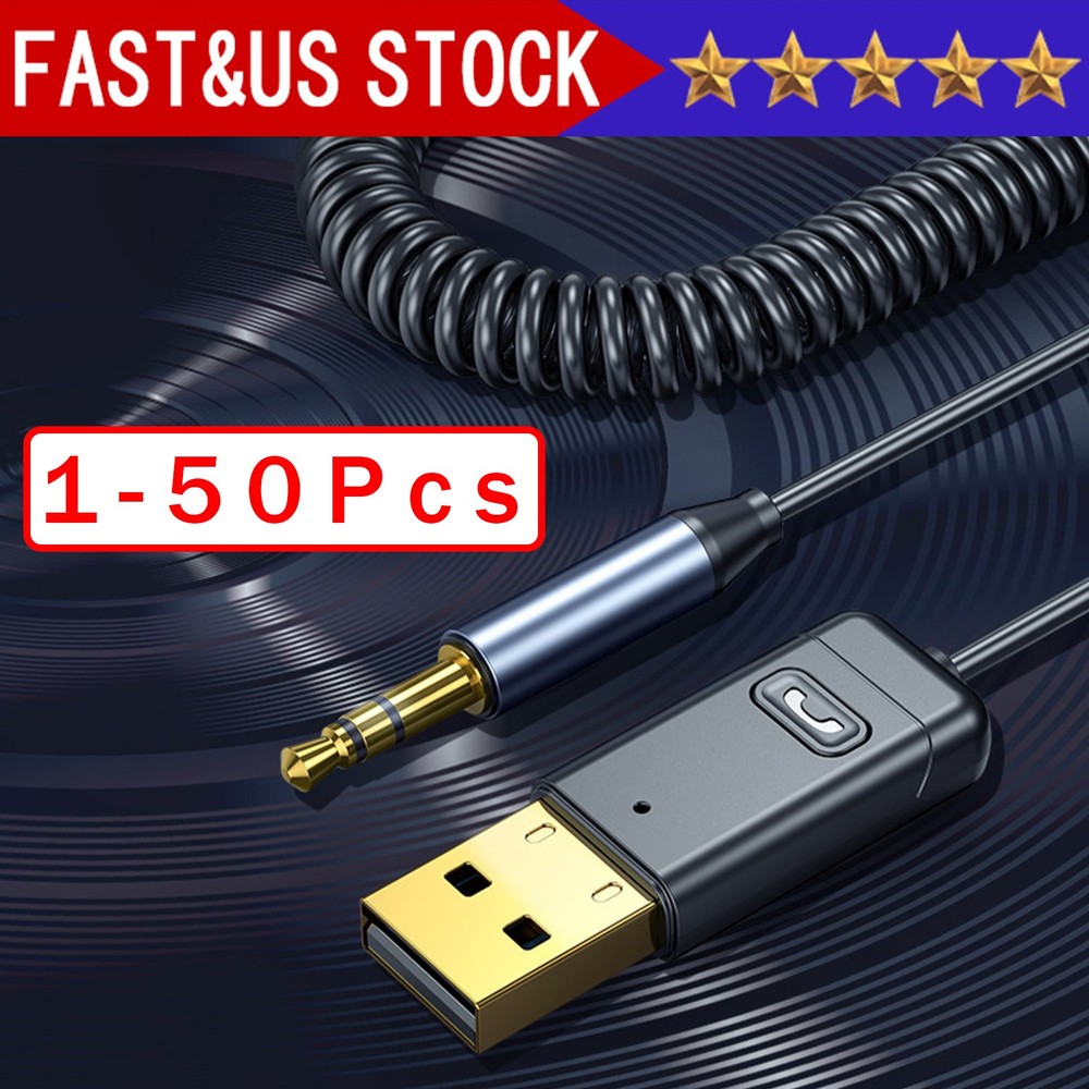 Wireless USB Bluetooth 5.0 Audio Transmitter Receiver AUX Adapter For TV Car Lot