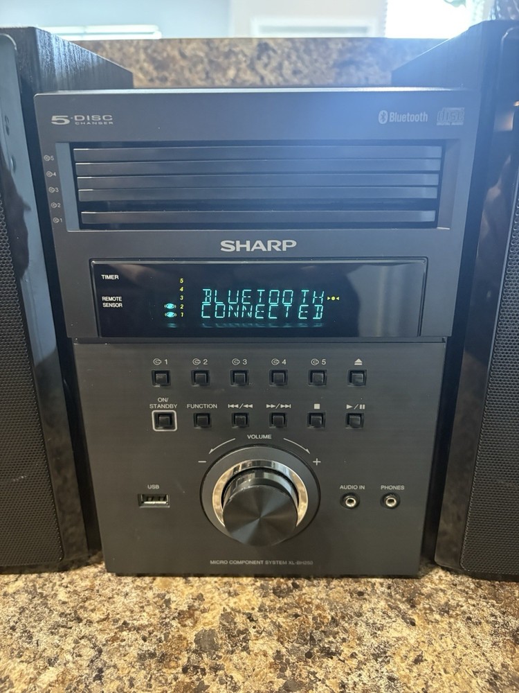 Sharp XL-BH250 Micro Shelf System 5-Disc AM FM + Bluetooth + Remote