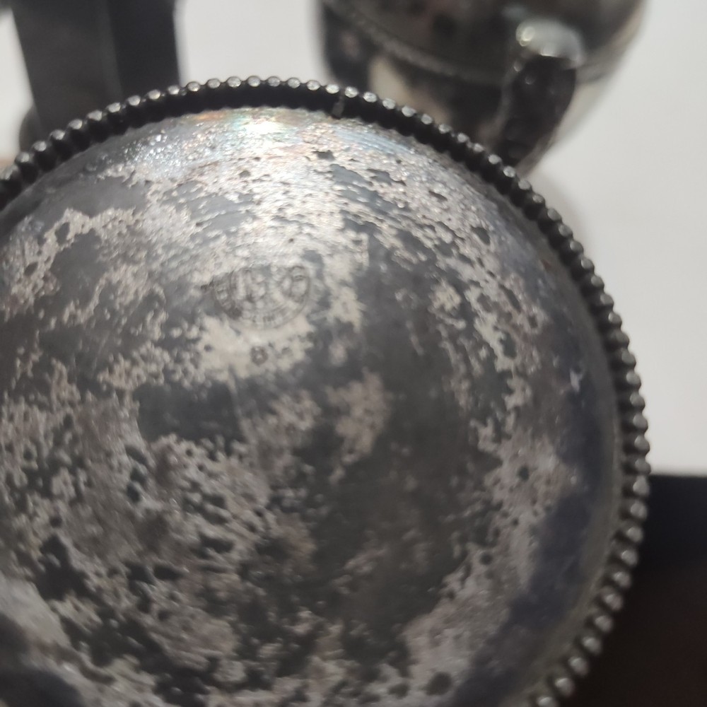 3 Vintage Silver Over Copper Hinged Lid Tea Pots