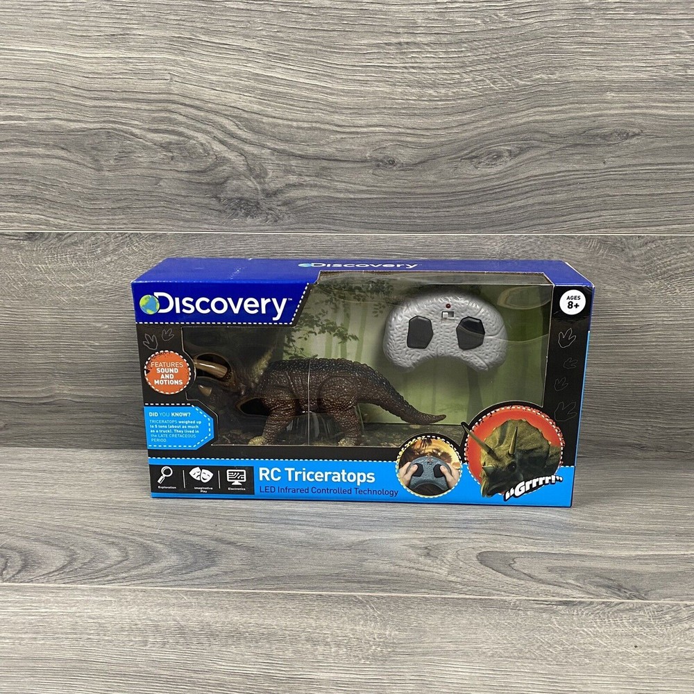 Discovery RC Triceratops Remote Control Motorized Dinosaur Roars LED Tech