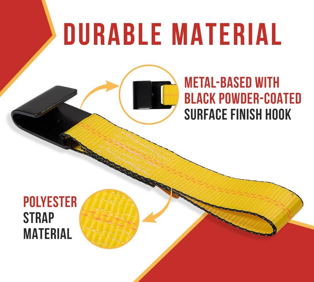 10PK 2"x11"Replacement Fixed End Tie Down Strap w/Flat Hook & Bolt Loop 3333lbs