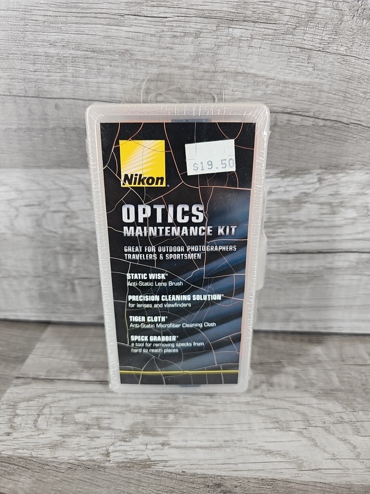 Nikon Optics Maintenance Kit Static Wisk, Cleaning Solution, Cloth, Speck Grab
