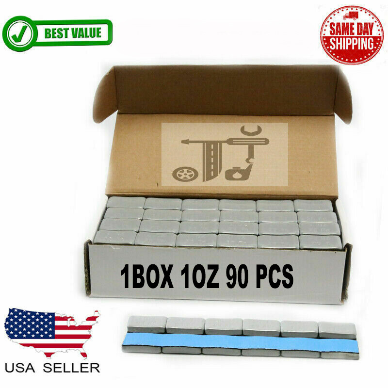 1 BOX 1 OZ GRAY WHEEL WEIGHTS STICK-ON ADHESIVE TAPE LEAD-FREE 90 PIECES