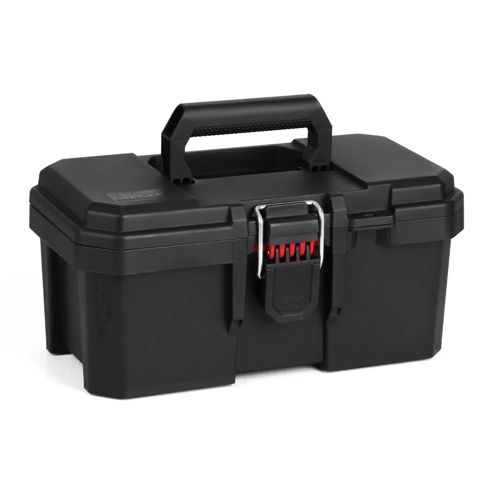13-inch tool box, padlock compatible, with foldable handle