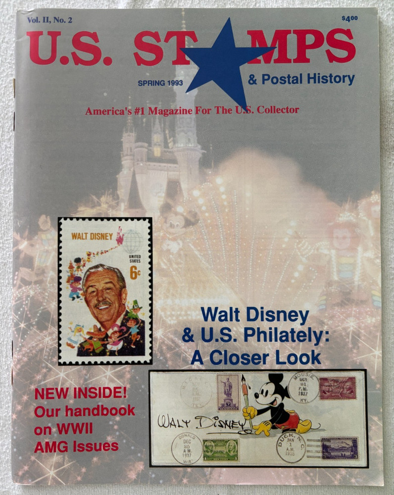 RARE 1993 US Stamps & Postal History Magazine featuring Walt Disney philately