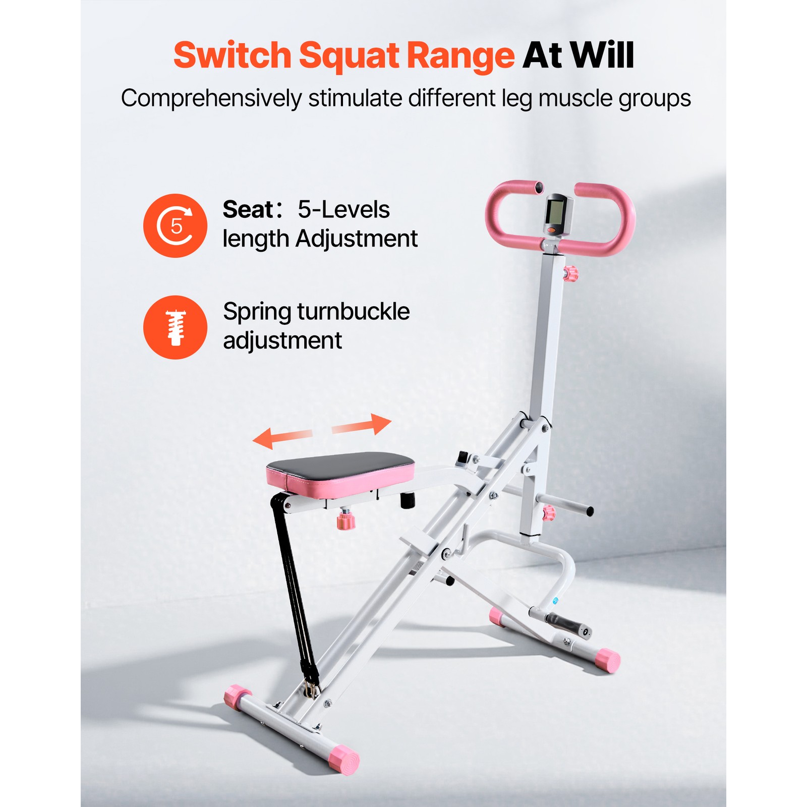 Uimoso Foldable Squat Machine with 3 Resistance Bands Glutes and Leg Workouts
