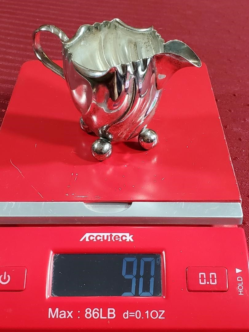 Antq German 800 Silver Pitcher Creamer Swirl Twist Design (unweighted) 90 grams