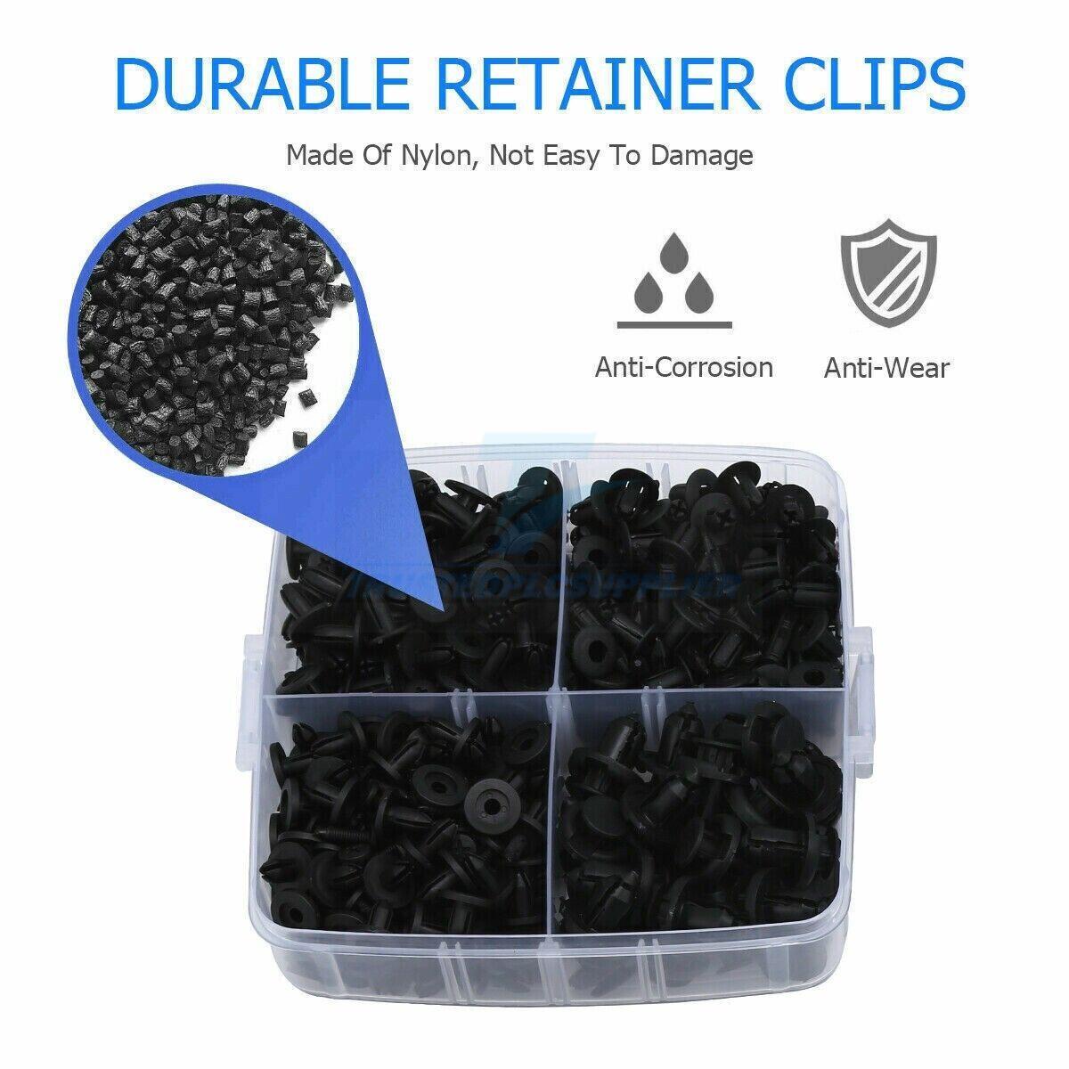 650Pcs Car Retainer Auto Fasteners Push Trim Plastic Clips Pin Rivet Bumper Kit