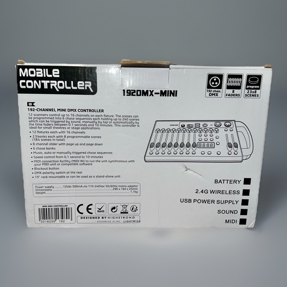 192 Channel DMX Mini Lighting Controller – 192DMX-MINI