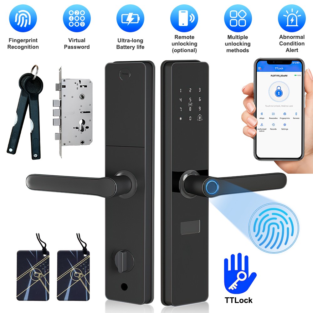 7-in-1 Smart Door Lock Wifi Biometric Fingerprint Touch Password Keyless Keypad