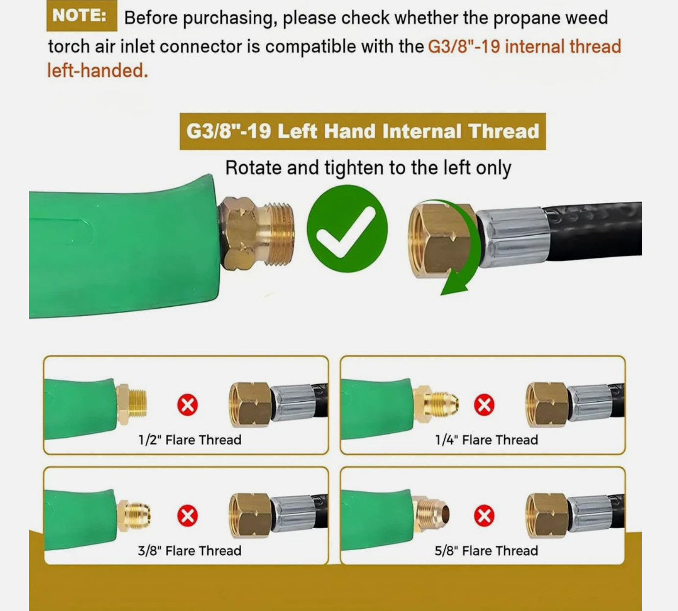Propane Torch Hose Weed Burner Hose Weed Torch Hose 10FT