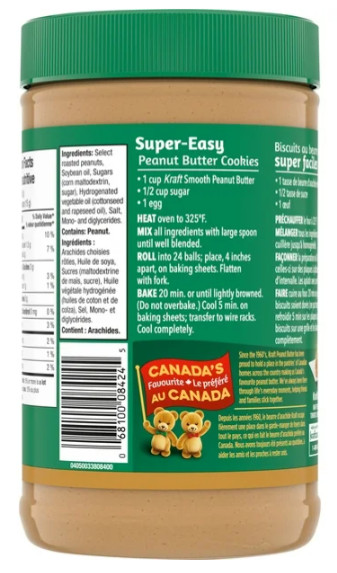 Kraft Smooth Peanut Butter, 1kg (3 Pack)