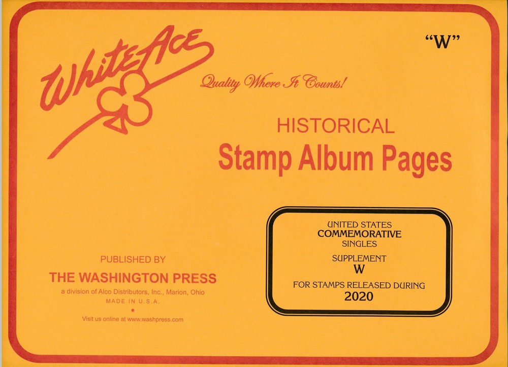 WHITE ACE 2020 US Commemorative Singles Stamp Album Supplement W