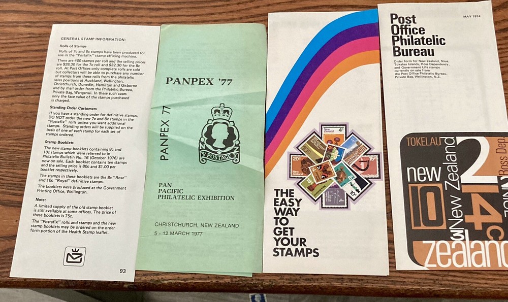 New Zealand Post Office Lot of Bulletins, New Releases Announcements Lot 1974-77