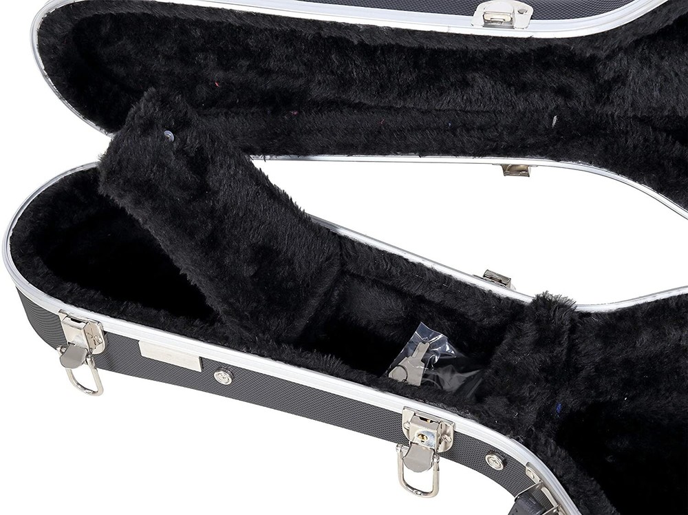 Crossrock Baritone Ukulele, ABS Molded Hard Backpack Case, Black