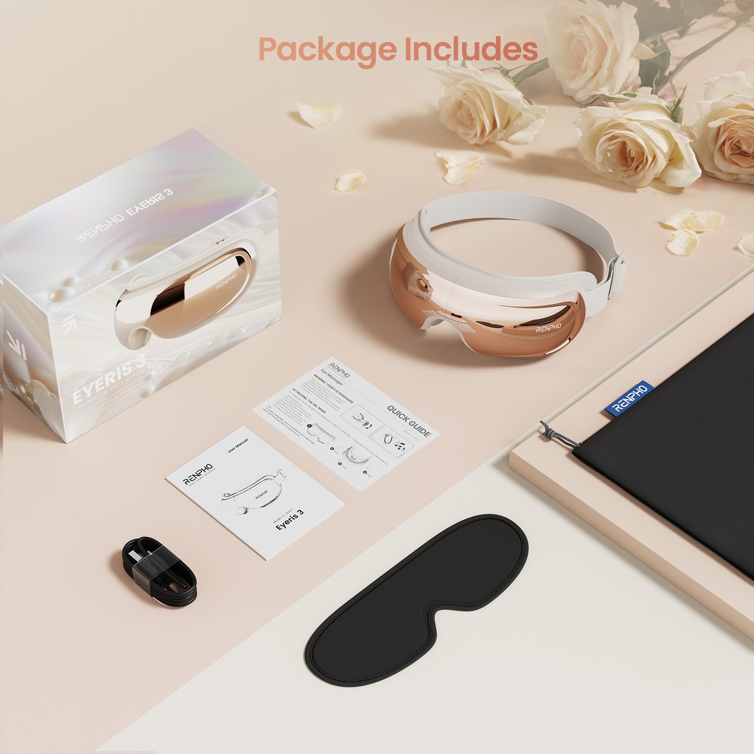 RENPHO Eye Massager with Heat & Cooling, Eyeris 3 Voice Control Gift Friend Mom